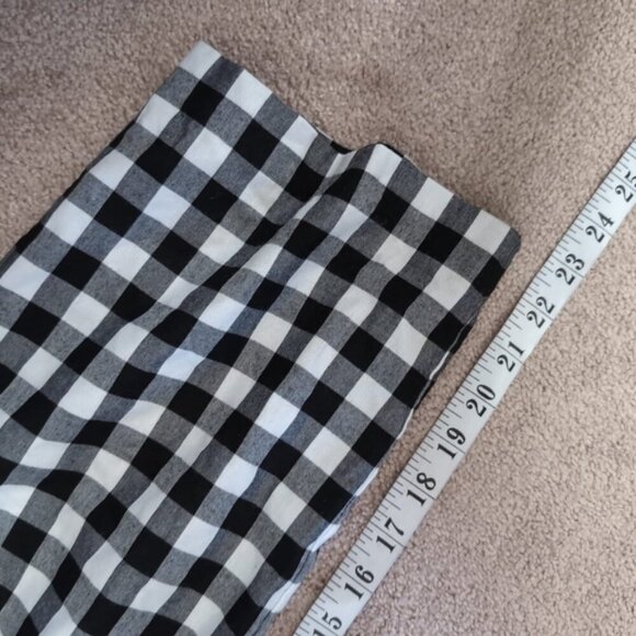 Niko And... Japan Gingham Picnic Straight Barrel Cropped Stretch Waist Pants 4 - Picture 7 of 10
